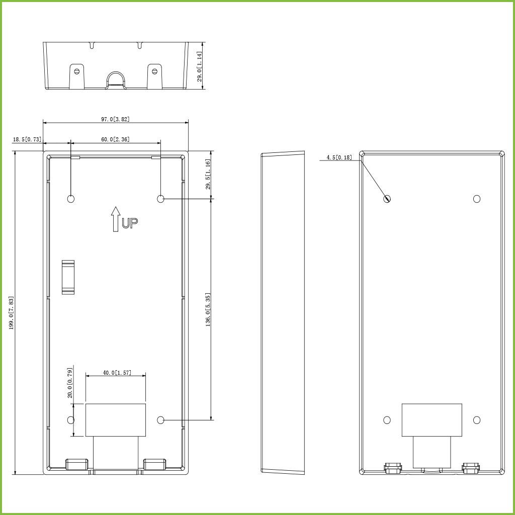 Caja de montaje en superficie para VTO3221E-P / VTO6221E-P