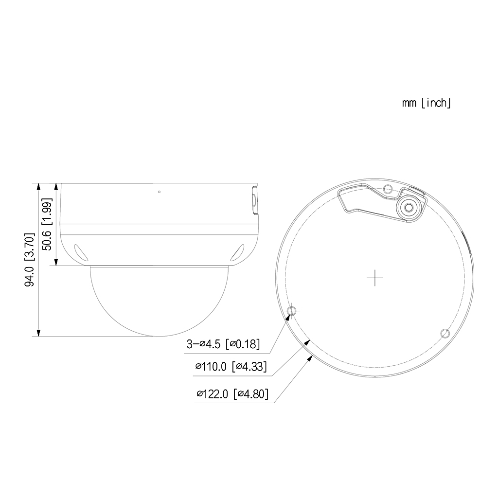 Domo IP Gran Angular H265 4M WDR Starlight IR15m 2.1mm IP67 IK10 PoE AUDIO MIC E/S AI
