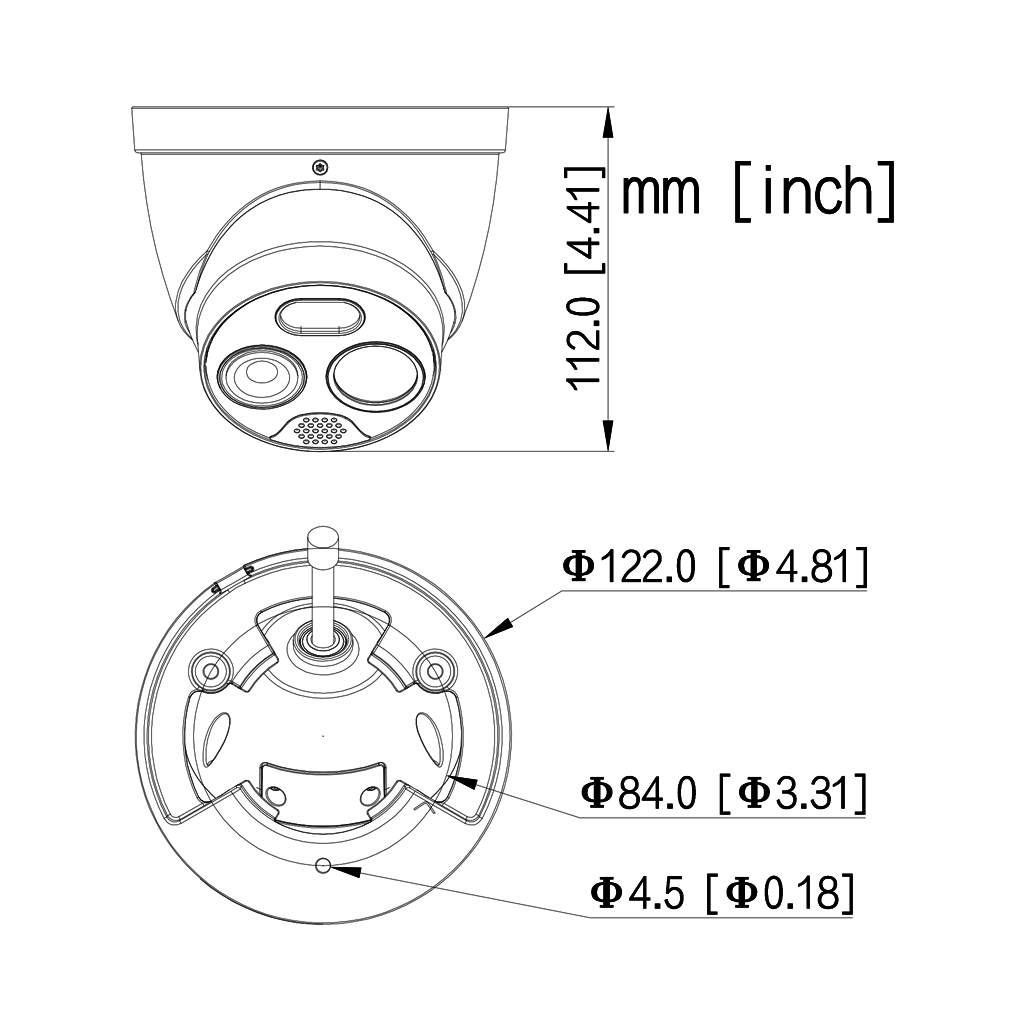 Domo Térmico IP DUAL 256*192 7mm + 4M 8mm IP67 12V PoE
