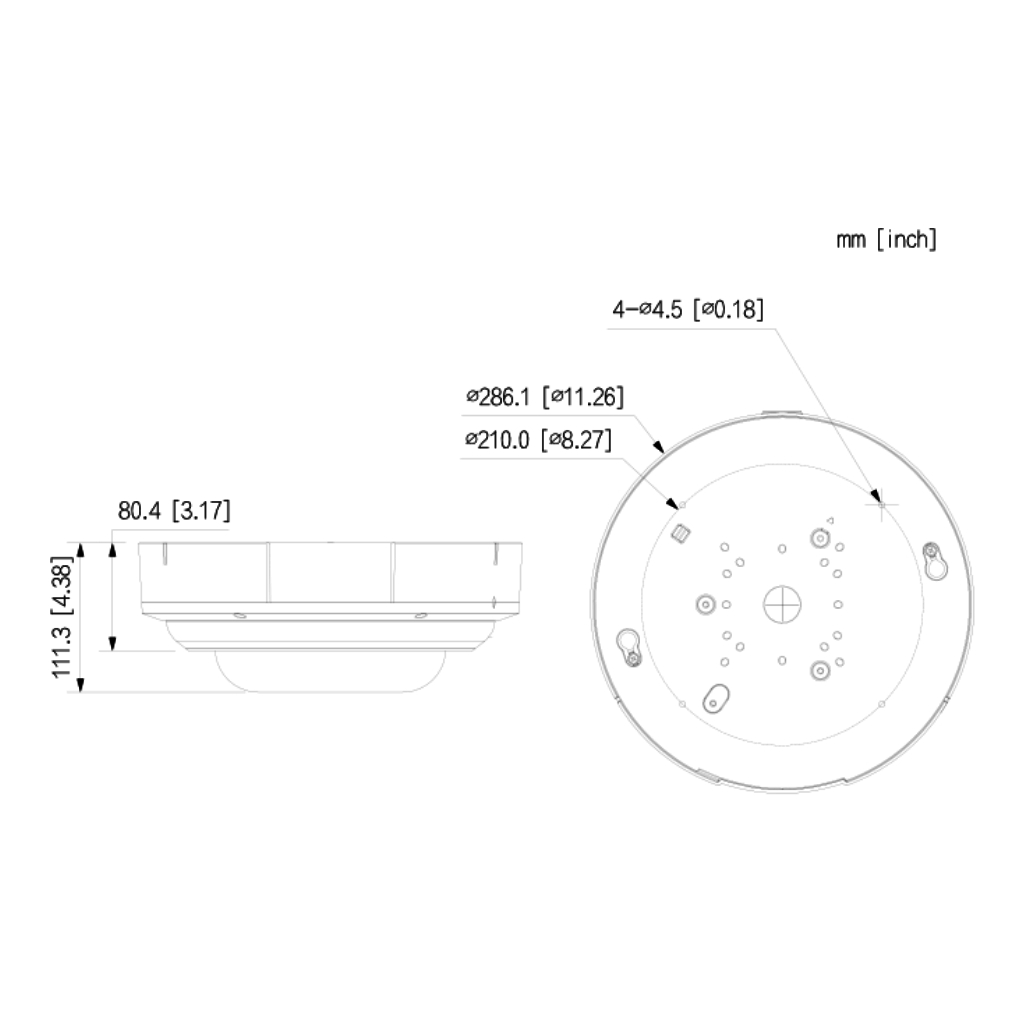 FishEye IP 20M (4x5M) H265 DN SMART IR30m 360º IP67 IK10 PoE+ AUDIO E/S