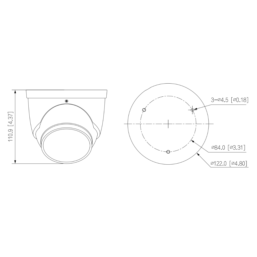 Domo HDCVI TiOC 4EN1 5M WDR Iluminación Dual LED40m/IR40m 3.6mm IP67 MIC