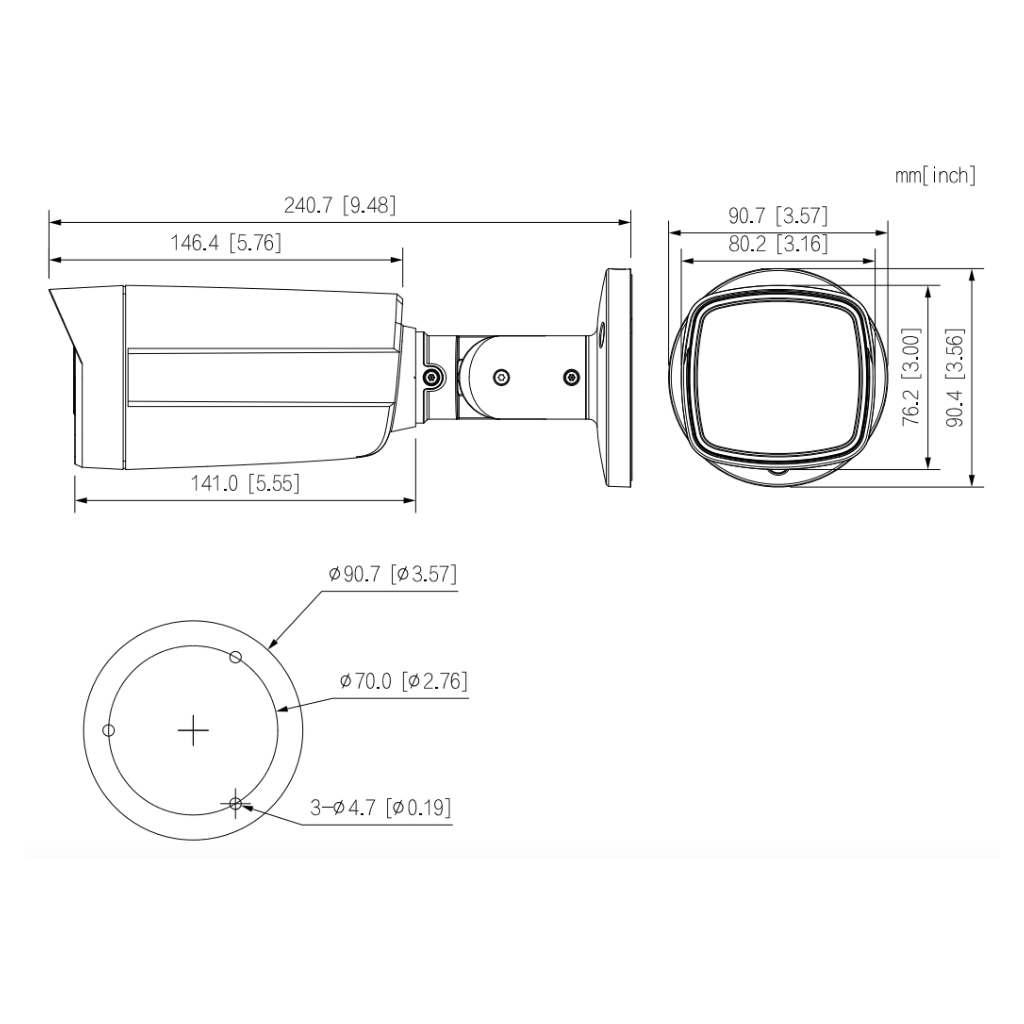 Tubular HDCVI TiOC 4EN1 5M WDR Iluminación Dual LED40m/IR40m 3.6mm IP67 MIC