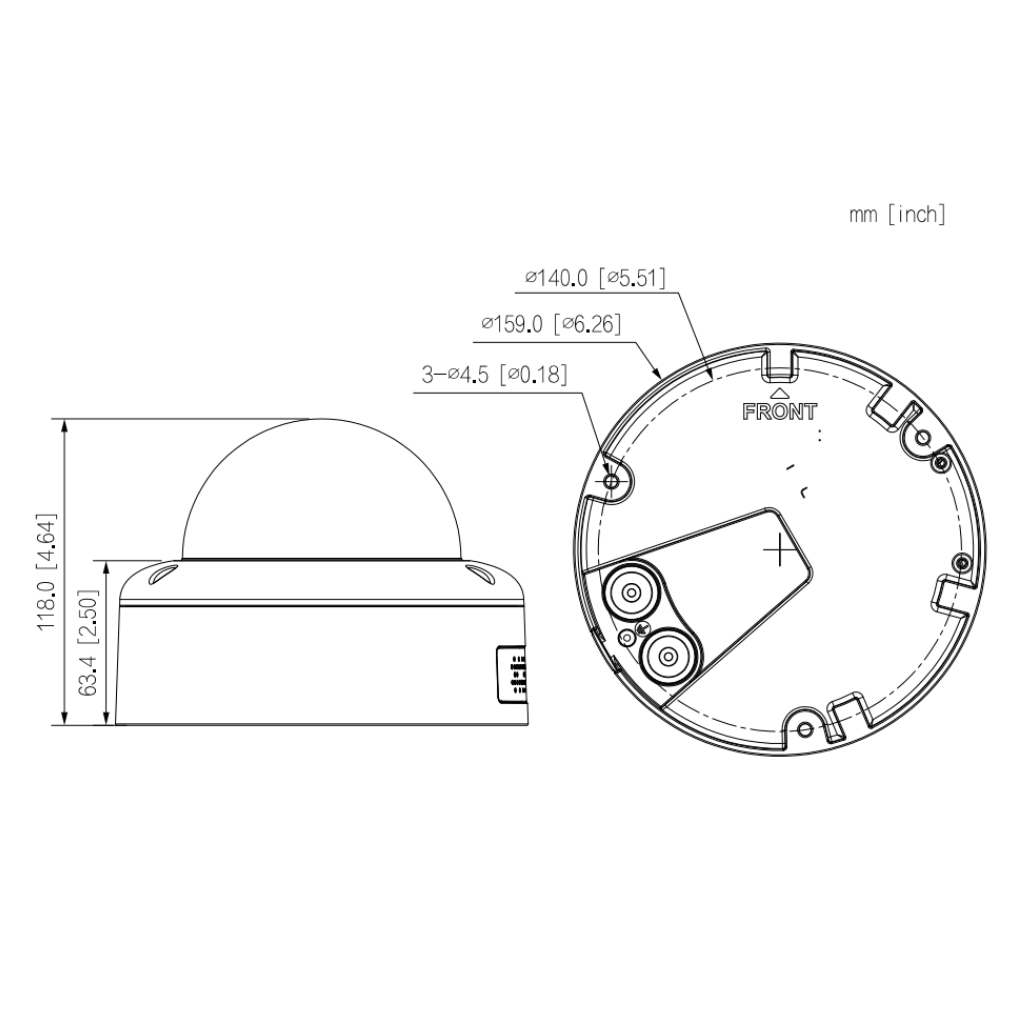 Domo IP H265 4M WDR140dB Deeplight IR40m 2.7-12VFM IK10 IP67 PoE+ SD AUDIO E/S AI