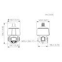 Cámara PTZ IP 2M TiOC H265 WDR Iluminación Dual LED30m/IR50m 5x IP66 PoE AUDIO MIC E/S AIpfa12