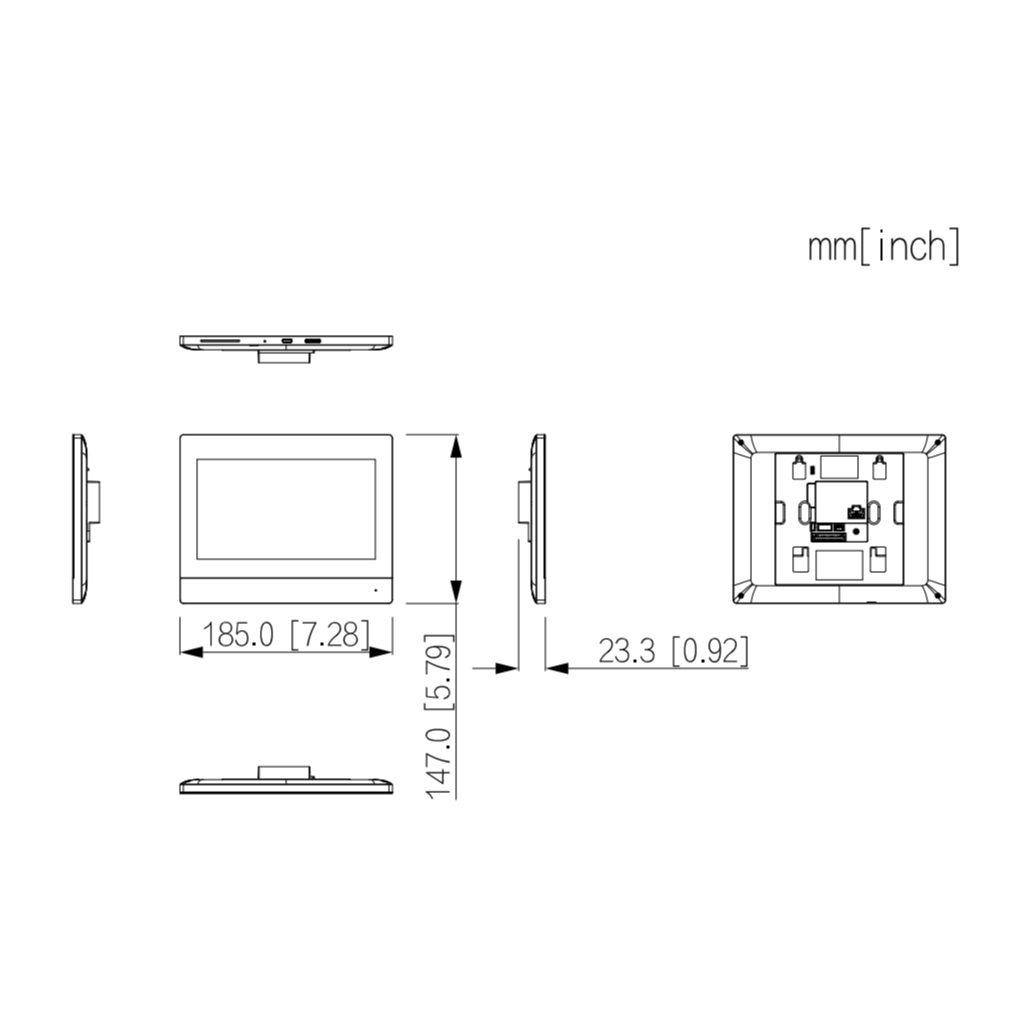 Monitor Interior 7" de Superficie para Videoportero IP WIFI PoE SD 6E 1S Alarma Negro