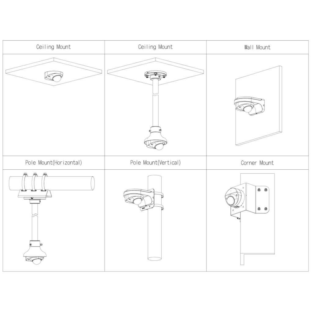 Domo IP H265 4M FULL COLOR WDR Iluminación Dual LED30m/IR30m 2.8mm IK10 IP67 PoE MIC AUDIO E/S AI. Color Negro