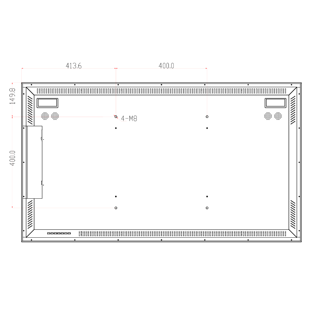 Monitor 55" Dahua para Seguridad 24/7 Metálico VGA/HDMI/DP/Audio/USB Multimedia/RS232 16:9 4K