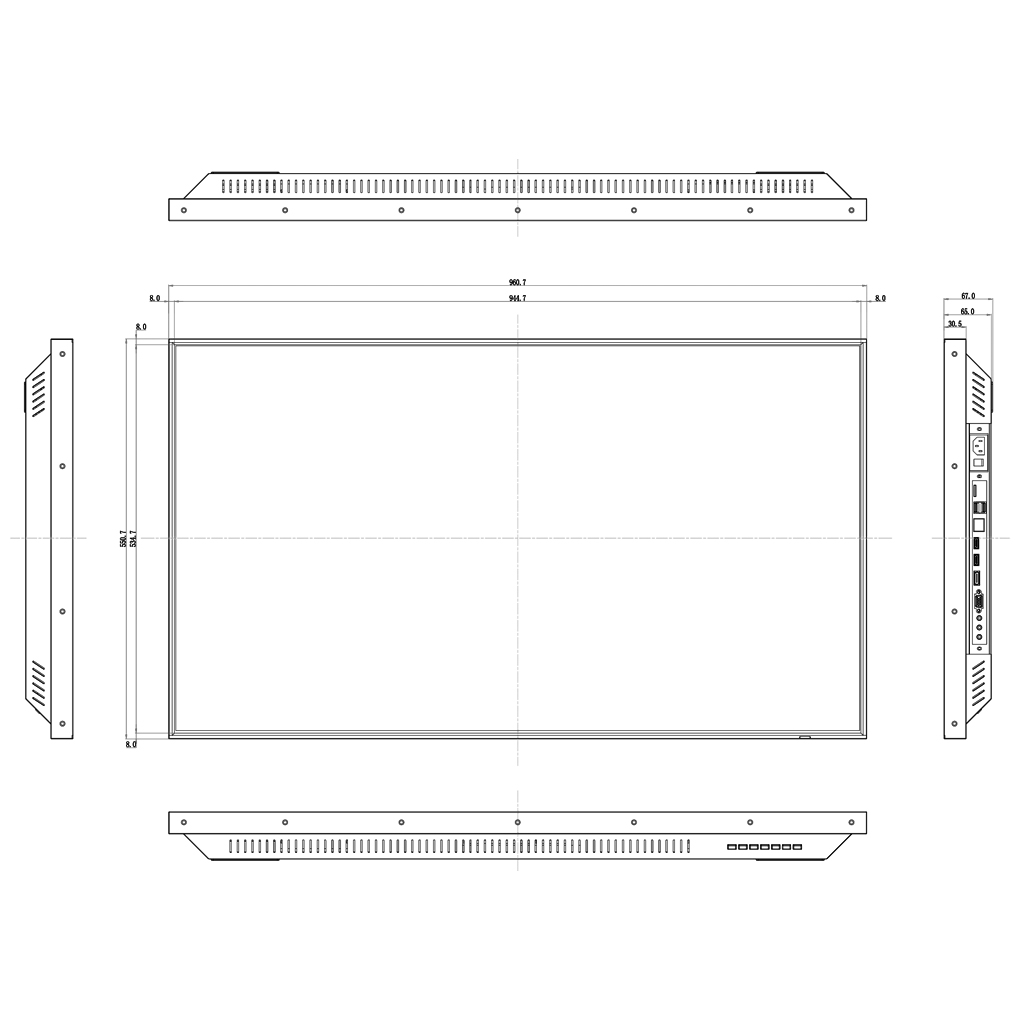 Dahua para Seguridad 24/7 Metálico VGA/HDMI/DP/Audio/USB Multimedia/RS-232 16:9 4K