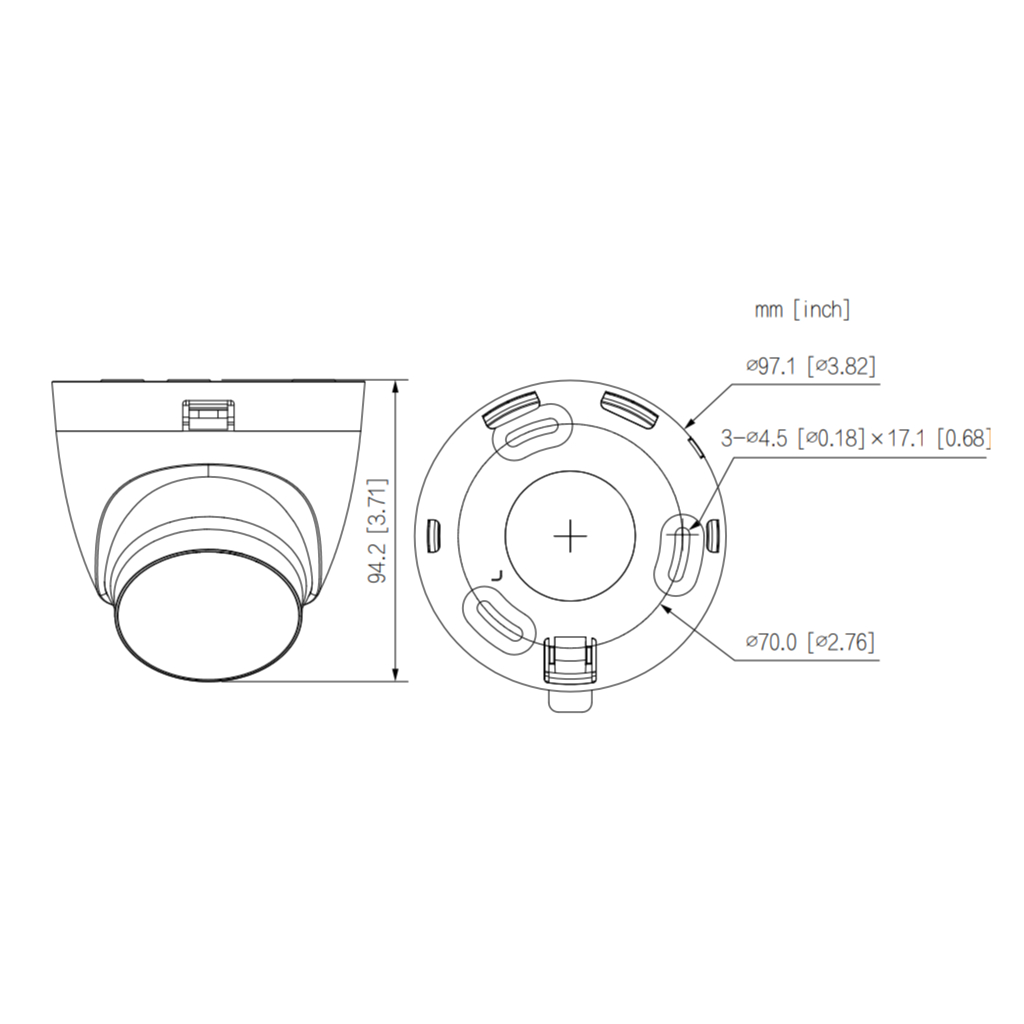 MiniDomo HDCVI 4EN1 2M 1080P WDR Iluminación Dual LED40m/IR40m Smart Light+ LED30m 2.8mm AUDIO IP67