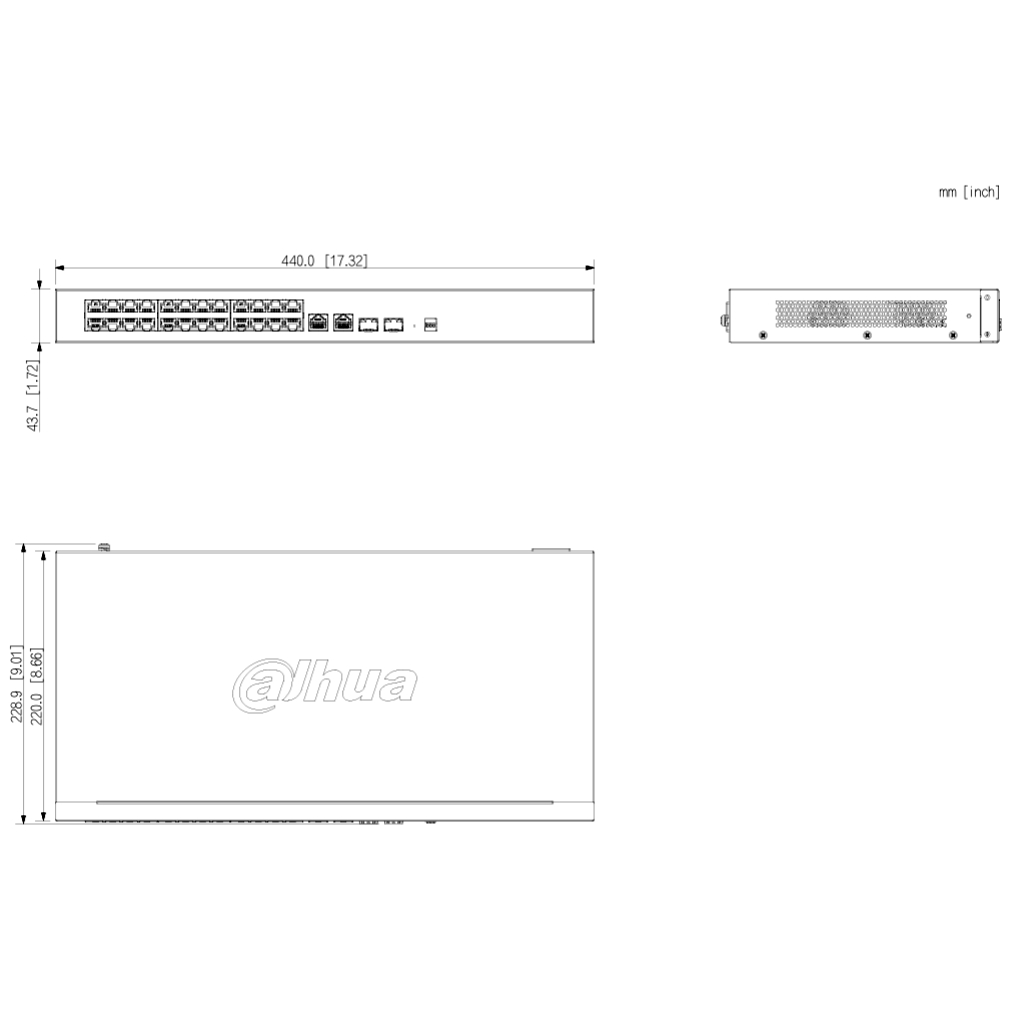 Switch PoE 24 puertos Gigabit + 2 Uplink Gigabit RJ45 + 2SFP Gigabit 240W Gestionable en Cloud Layer2