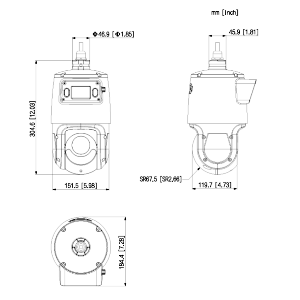 Domo Dual-PTZ IP 2M+4M TiOC WDR Iluminación Dual LED50m/IR100m 25x IP66 PoE AUDIO E/S AI