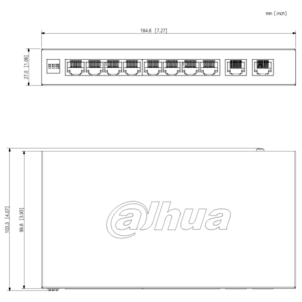 Switch PoE 8 puertos 10/100 + 2RJ45 Uplink Gigabit 110W Gestionable en Cloud Layer2