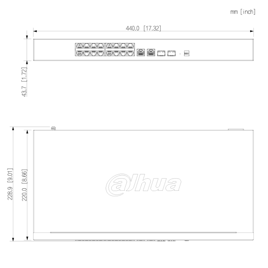 Switch PoE 16 puertos Gigabit + 2 Uplink Gigabit RJ45 + 2SFP Gigabit 240W Gestionable en Cloud Layer2