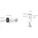 Tubular IP H265 4M Iluminación Dual LED20m/IR15m 2.1mm IP66 PIR MIC/Altavoz WiFi AI con batería + Panel Solar