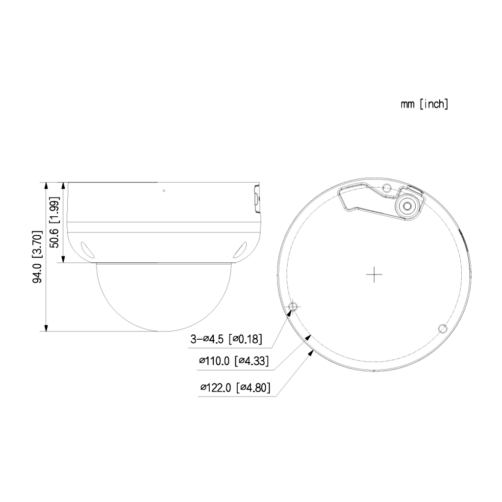 Domo IP H265 4M WDR140dB Iluminación Dual LED50m/IR50m 2.8mm IK10 IP67 ePoE SD AUDIO MIC E/S AI