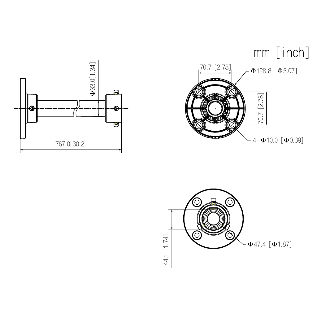 Soporte para montaje en techo para PFA10x PFA117