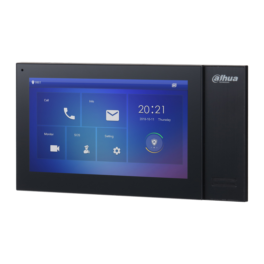 Monitor Interior 7" de Superficie para Videoportero IP PoE SD 6E 1S Alarma Negro