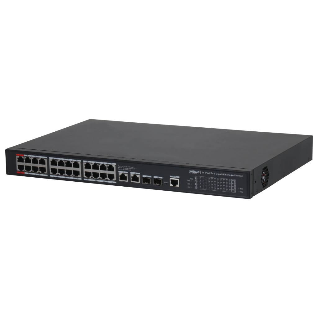 Switch PoE 2.0 24 puertos Gigabit + 2 Uplink Gigabit RJ45 + 2SFP Gigabit 240W Gestionable Layer2
