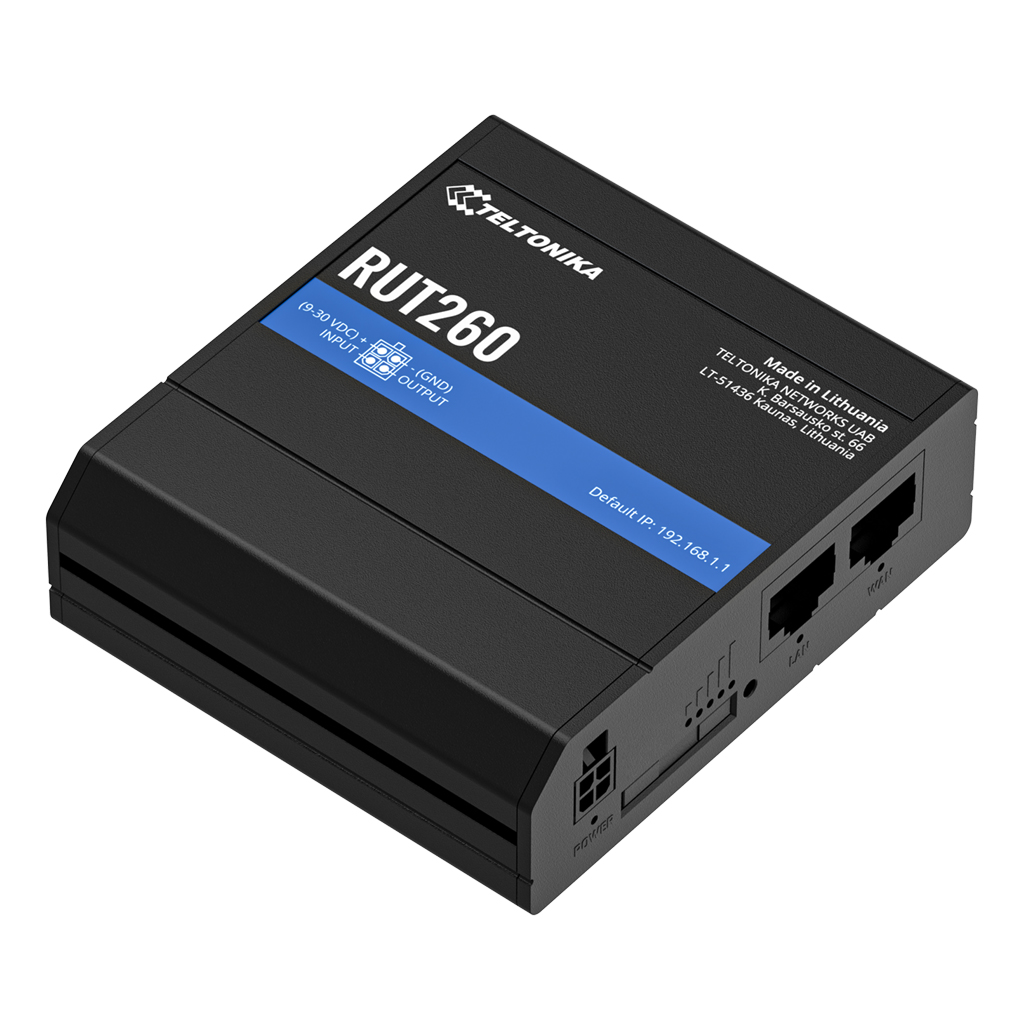 Router Teltonika Industrial 4G LTE 1xSIM Wi-Fi4 2xRJ45 1xDigital I/O