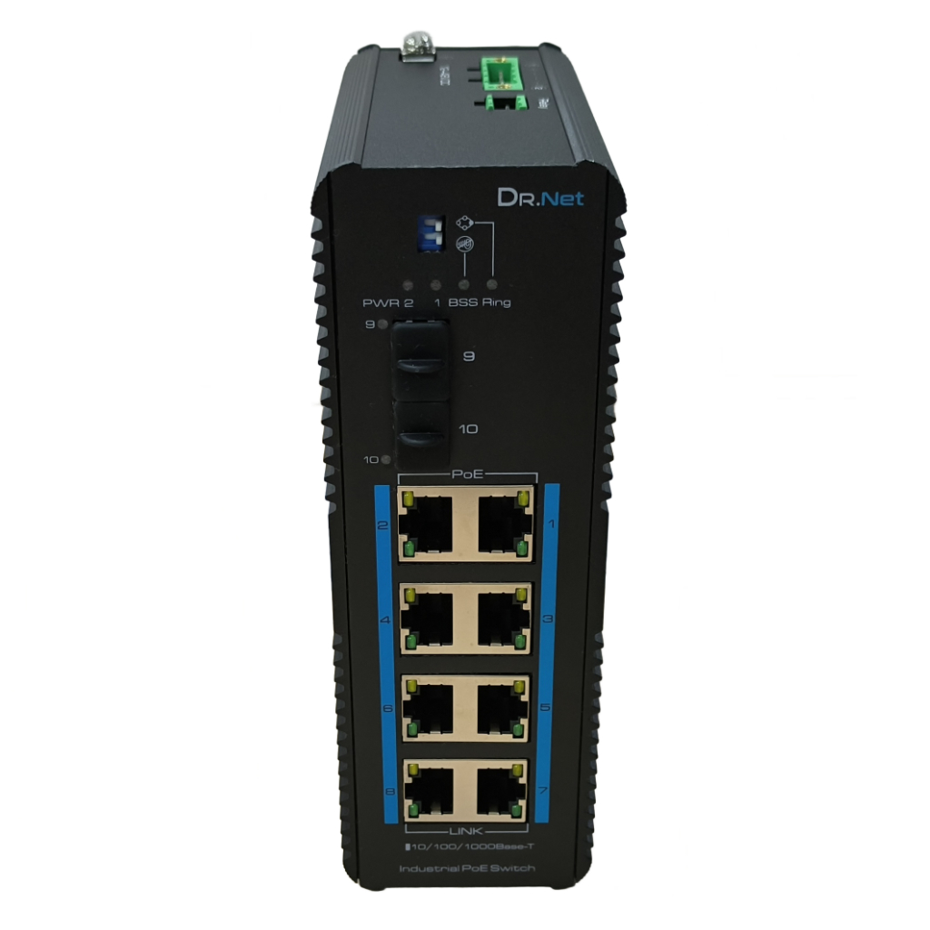 Switch PoE+ Industrial 8 puertos Gigabit +2SFP Gigabit 240W No_Gestionable