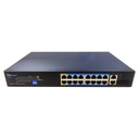 Switch PoE 16 puertos 10/100 + 2 Combo Gigabit RJ45/SFP Uplink 200W No_Gestionable